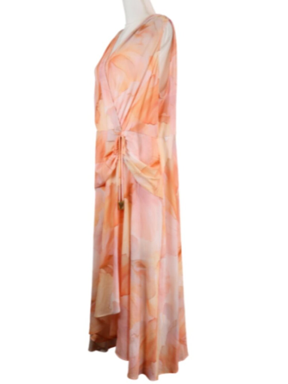 Donna Karen New York DKNY Apricot Peach V Neck Dress Formal Event Plus Size 18W - Picture 8 of 9